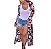 Produktbild Manadlian Damen Langarm Shirt Frau Jacke Boho Blumen Lose Schal Kimono Strickjacke Aufdecken Bluse Outwear