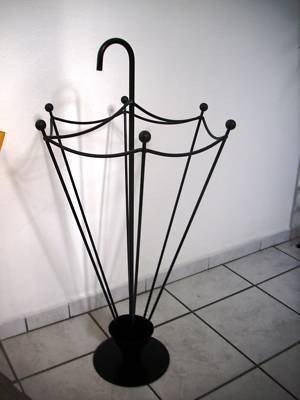 Schirmständer aus Schmiedeeisen, Schwarz, Regenschirmständer - 3