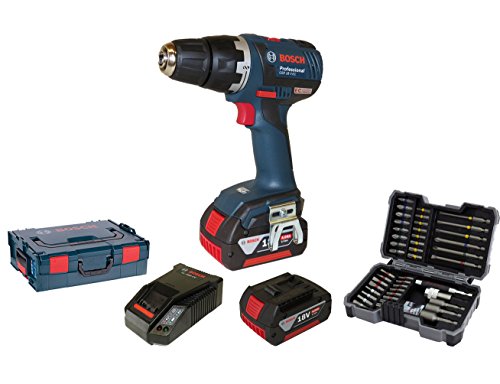 Bosch Akkubohrschrauber GSR 18 V-EC 2 x 4,0 Ah mit 45-teilig Bit-Box, in L-BOXX, 0615990GB4 - 2