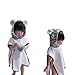 Produktbild JYSPT Kinder Badetuch Gekappt Dinosaurier Badetuch Gehörnte Form Design 100% Baumwolle Saugfähig Kapuzen-Bademantel (Panda-für Baby 80-90 cm)