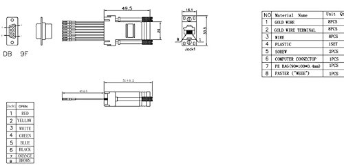 RJ45 Weiblich Buchse Zum 9 Polig Seriell DB9 Buchse Adapter - 2