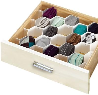 Drawer Divider in Honeycomb Design Bra Pants Socks, Towels, Toy | 8 Pieces 18 Honeycomb
