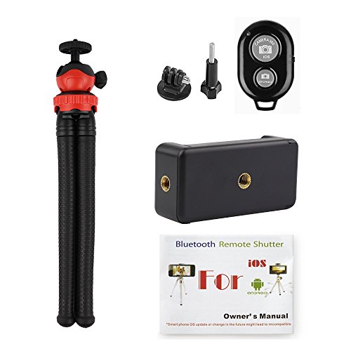 Handy Stativ,Smartphone Stativ,flexibel Kamera Stativ mit fernauslÃ¶ser,Mini Reise Stativ fÃ¼r Gopro, iPhone, Samsung und andere Android-Smartphone mit Bluetooth fernbedienung