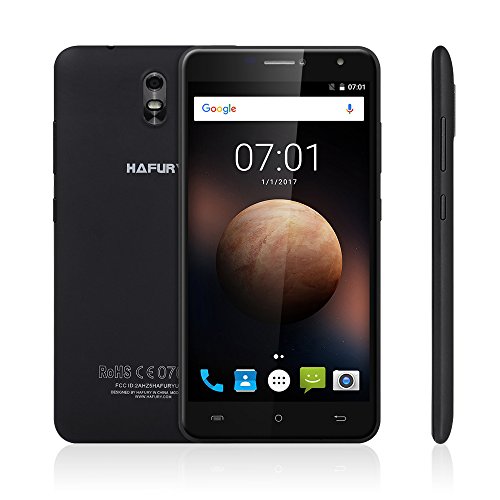 CUBOT HAFURY UMAX 16GB Smartphone Ohne Vertrag mit 6.0 Zoll HD IPS Schirm, 4500mAh Akku, Android 7.0, dual SIM,dual Kamera (13MP + 5MP), WiFi / GPS / 3G (Schwarz)