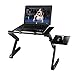 Price comparison product image Diswoe Foldable Laptop Desk Portable Laptop Desk Folding PC Desk Laptop Stand Computer Table with Multi Angle Legs Mouse Platform & Anti-Slip Bar