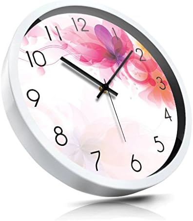 Radio Controlled Wall Clock Wall Clock Red Color Ink Clock Metal White ( Size : 14IN )