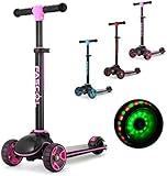 ♥ Hinterradverbreiterung, ersetzt zwei kleine Hinterräder, Gleiten glatter stabiler. Integrierte umformende Nylonsubstrat, verwenden PA66-verstärktem Nylonmaterial, Stärkere Tragfähigkeit. Silikon Rutschfest Griff, Das Deck des Rollers hat einen rutschfesten Belag, Deckbreite: 13cm, Stoßdämpfung, Langlebige.