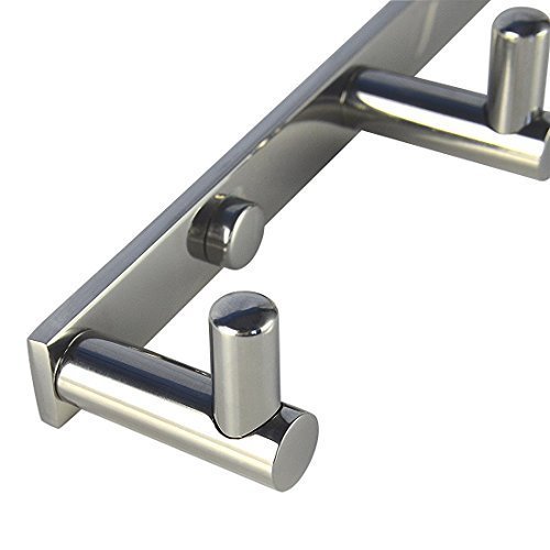 Handtuchhaken Bademantelhaken Kleiderhaken Wandhaken mit 3 Haken der Wand befestigt, Chrom - 3