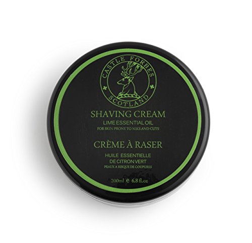 Castle Forbes Lime Shaving Cream 200 ml Tub - No Parabens; No Artificial Colours or Fragrances; No Animal Testing