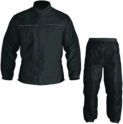 Roxter Waterproof Unisex Over Jacket & Trouser Set - Black, Large / Two Garment 2 Piece Outfit Motorbike Motorcycling Motorcycle Clothing Clothes Coat Pant Cycling Cycle Biking Bike Bicycle Road Mountain MTB Upper Lower Body Wear Gear Kit Apparel Attire Rain Shell Coat Cover Wet Weather Keep Dry Adult Man Men Male Woman Women Ladies Water Repellent Resistant Season Summer Winter Walking Walk Sport Outdoor Commuting Commuter Commute Oxford Budget Brand Elasticated Cuff Taped Seam Reflective Safe