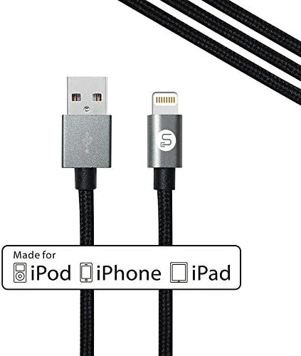 iPhone Charger, 6ft Simply Cables Premium Nylon Braided Lightning Cable for iPhone/iPad/iPod (Apple MFi Certified)
