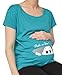 Maternity Pregnancy size 10 - 20 Cotton Peek a boo Print Top Tunic T-Shirt White Black Blue Teal Green (M, Teal)