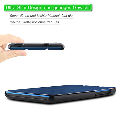 Lenovo TAB3 7 Essential / Lenovo Tab3 A7-10 Hülle, Infiland Ultra Dünn und Leicht PU Leder Schutzhülle mit Standfunktion für Lenovo TAB3 7 Essential (Lenovo TB3-710F) 7,0 Zoll Tablet 2016 Release/Lenovo Tab3 A7-10 mit Standfunktion(Dunkleblau) - 5