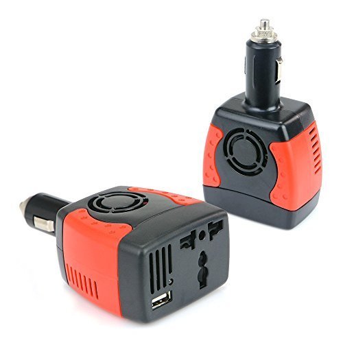 BESTEK Convertisseur Chargeur Allume Cigare Onduleur Transformateur avec un Port USB, 150W 12V 220V - Prise Universelle