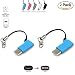 Produktbild USB Typ C Adapter Portabler Typ C 3.1 USB Konverter - Micro USB zu USB C Adapter Telefon Laptop Anschluss Schnelles Ladegerät und Datenübertragung mit Schlüsselanhänger für alle Typ C Kabel Port Geräte (2 Packs, Blau)