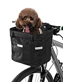 cesta para bici infantil Tamaño del producto: totalmente estirado-34 * 24 * 24.5 cm, doblado-34 * 24 * 8 cm, fácil de transportar mascotas para el ciclismo, hasta 17 libras de mascotas o artículos.