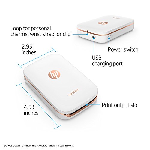 Obtener HP Sprocket - Impresora fotográfica portátil (impresión sin
tinta, Bluetooth, 5 x 7,6 cm impresiones), color blanco en Amazon