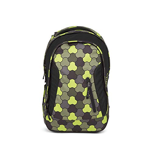 Preisvergleich Produktbild Satch Schulrucksack Sleek Jungle Flow 9F6 grün-schwarze punkte