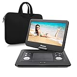 Lange Akkulaufzeit ★ Etwa 5 Stunden liegt die Wiedergabezeit des DVD Players, wenn der Akku voll ist(4000mAh). Stromversorgung: DC 12V, nicht geeignet für 24V.