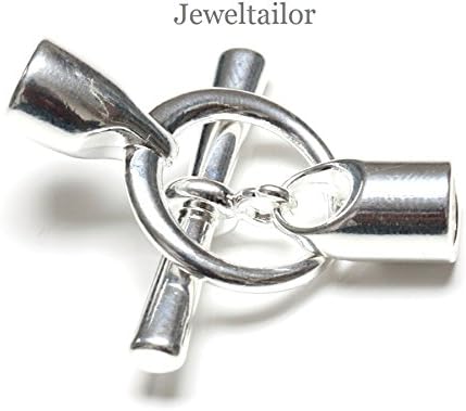 JEWELTAILOR 1 Set Of Beadsmith Silver Plated Glue In Toggle Clasps 19mm~ Ideal For Kumihimo, Macrame &amp; Braided Designs