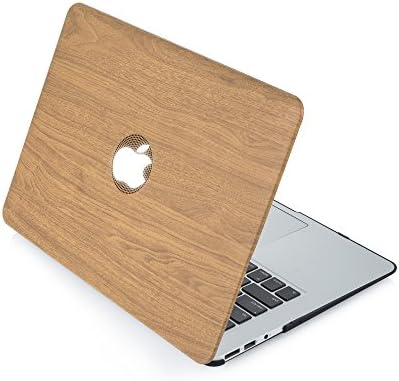 TJFEC PU Leather Coated Hard Case for MacBook Pro 13 inch with Retina Display Model A1425 and A1502 - Natrual Yellow Wood Texture