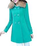 iHENGH Vorweihnachtliche Karnevalsaktion Damen Herbst Winter Bequem Mantel Lässig Mode Jacke Frauen Warme Jacke Pelzkragen Lässige Outwear Parka Strickjacke Dünne Mantel
