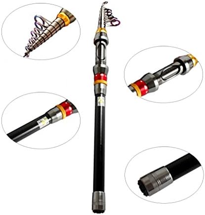 Senhui Carbon Fiber Travel Portable Spinning Telescopic Fishing Rod for Sea Saltwater Freshwater (2.1M/6.8FT)