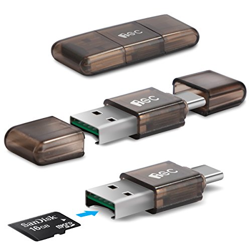 EC Technology Type C/A an Mikro-SD Kartenlesegerät, Flashspeicher Kartenlesegerät mit Hochgeschwindigkeits-USB 2.0 Type C Buchse