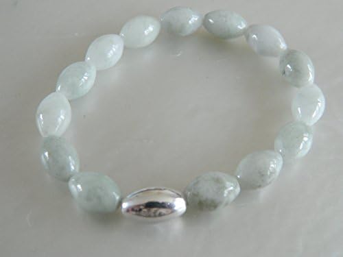 Jadeite And Sterling Silver Stretch Bracelet