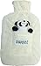 Hot Water Bottle with Soft Fleece Cover (White Teddy)