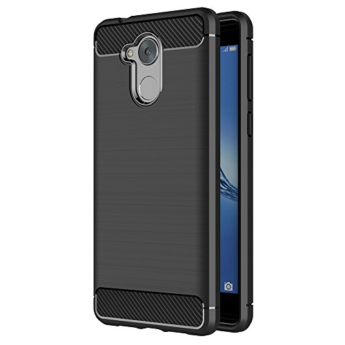Funda Honor 6C  AICEK Negro Silicona Fundas para Huawei Honor 6C Carcasa Huawei Honor 6C Fibra de Carbono Funda Case  5 0 Pulgadas 