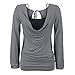 Produktbild Damen Bluse,Geili Frauen Beiläufige Herbst Lose Schnüren Lange Hülsen Bluse Weste Zweiteilige Gesetzte Damen Große Größe Bluse Falten T Shirt Tops Oberteile Langarmshirt