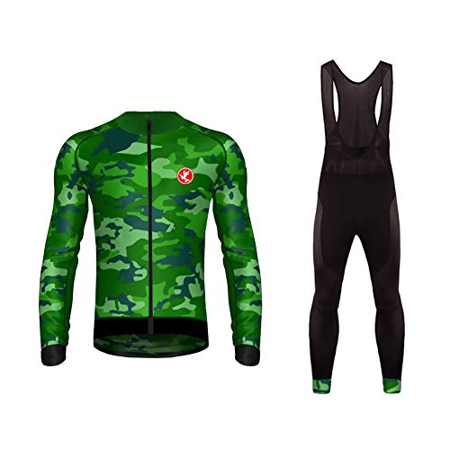 Uglyfrog #01 Radsport Anzüge Herren Winter Warm halten with Fleece Langarm-Radsport-Trikot+Lange Lätzchen Dicht with Gel Pad Breathable Classic Bicycle Set