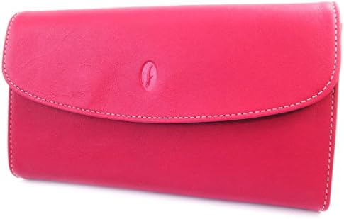 Wallet + checkbook holder 'Bergamo' fuschia colored.