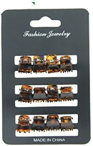 Set of 12 Small Crab Design Tortoiseshell Hair Clip 1.5 cm
