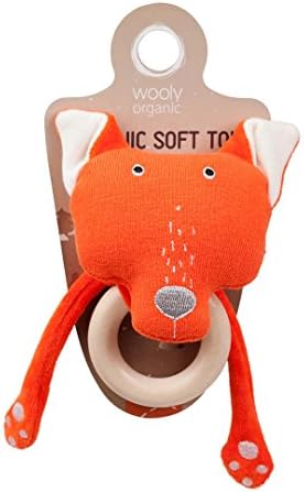 Funky Feet Rattle with Wooden Teether Fox (3 Months Plus, Orange)