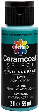 Plaid:Delta Ceramcoat Select Multi-Surface Paint 2Oz True Turquoise, Acrylic, Multicolour, 1.25x1.25x4 cm