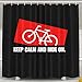 Produktbild hthjyj Cycling Gear Keep Calm and Ride On Bicycle Shower Bath Curtain Cool Heavy Duty Metal Grommets 60x72 Inch JOYLIAN