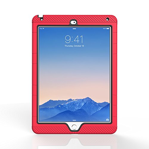 MoKo Funda para iPad Air 2 - Plegable Silicona Durable Protector con Funci  n de Soporte Trasera Dura Cover Case Para Apple iPad Air 2 9 7 Pulgadas Tableta  ROJO