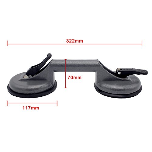 Forever Speed 2x Saugheber Aluminium Suction Lifters Glass Suction Vacuum Lifter 120 mm max.100kg mit 2 Saugnäpfen - 4