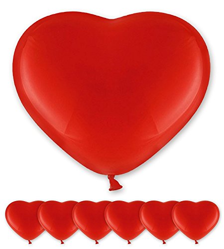 55 rote Herz Luftballons - zur Dekoration von Hochzeiten und anderen romantischen Events - ø 25 cm