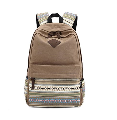 Fashion Plaza EXTRA big! Ladies Vintage Canvas Backpack Retro Vintage backpack for outdoor camping picnic AuÃflug Sports University backpack schoolbag C5095 (khaki)