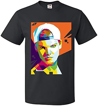 Palalula Men's Music Tim Bergling Avicii Orange Face Tribute T-Shirt XS Black