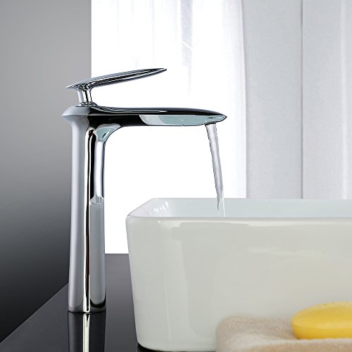 Homelody Chrom Wasserhahn Waschtischarmatur hoch Waschbecken Armatur mischbatterie Waschbeckenarmatur Einhebelmischer Badarmatur für Bad