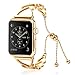 Produktbild Mumuj Schmuck Armreif Uhrenarmband, Edelstahl Gliederarmband Smart WatchErsatz Ersatz Zubehör Atmungsaktiv Wasserdicht Verschleißfest Verstellbares für Apple Watch 4/3/2/1 38mm / 40mm (Gold)