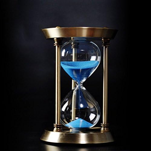 YINGMAN 10x17CM Retro Style Brass Metal Hourglass 15 Minutes Sand Timer Sandglass Hour Glass Clock Home Table Decoration Thanksgiving Xmas Birthday Valentines Gift (15-minute (10x17cm), Blue)