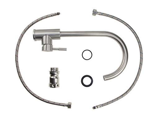 Aladdin [Edelstahl Serie] Bleifrei Einhebel Einzelnes Loch Hoch Bogen Gebürstetes Küchenarmaturen, 360°Schwenkbar Heiß&Kalt Mischer Einteilige Küchenarmatur mit ABS Gasspüler,60cm Zufuhrschlauch für Küche,Badezimmer,Waschraum - 7