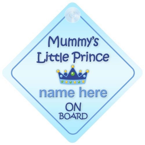 Mummy's little Prince On Board Personalised Car Sign New Baby Boy / Child Gift / Present