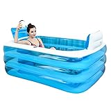 EL DISEÑO DE ESTILO ÚLTIMO: es cómodo y fácil de usar, ideal para todos sin bañera, cabe en la mayoría de los baños, material de PVC de alta calidad que soporta espuma de baño y aceites de baño, agua salada, agua con hielo, agua caliente hasta 45 ° C