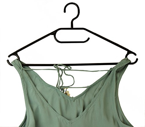 Sustania Kleiderbügel 50 Stück Wäschebügel Kunststoff drehbar SCHWARZ - 3